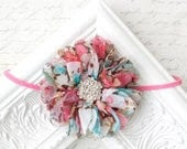 Chiffon Blossom Flower Headband, Shabby Chic Flower, Headband, Baby Headband, Newborn Headband, Photography Prop - CoraBloom Chiffon Blossom Flower Headband, Shabby Chic Flower, Headband, Baby Headband, Newborn Headband, Photography Prop - CoraBloom