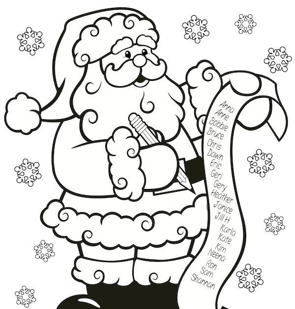 A4 Size Free Printable Cute Christmas Coloring Pages ...