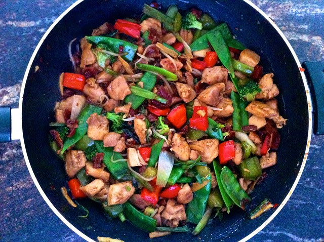 Chinese Stir Fry with Chicken and Bacon