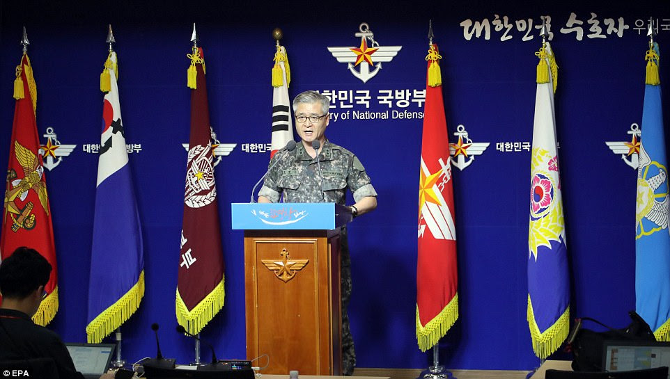 South Korean general Cho Han-kyu, chief of the Joint Chiefs of Staff's operation office, condemns the test. The country has warned that military action would happen soon