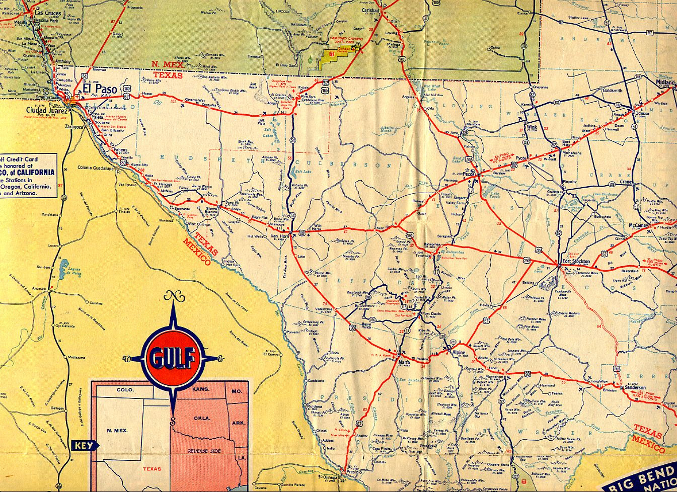 West Texas Road Map  Tourist Map Of English