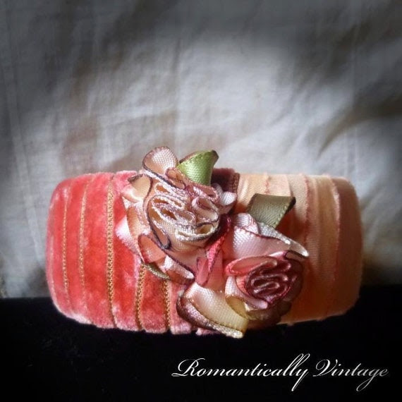 Dark Rose Bracelet, Victorian, Shabby Chic, OOAK, Blossom, Boutique, Enchanting, Autumn