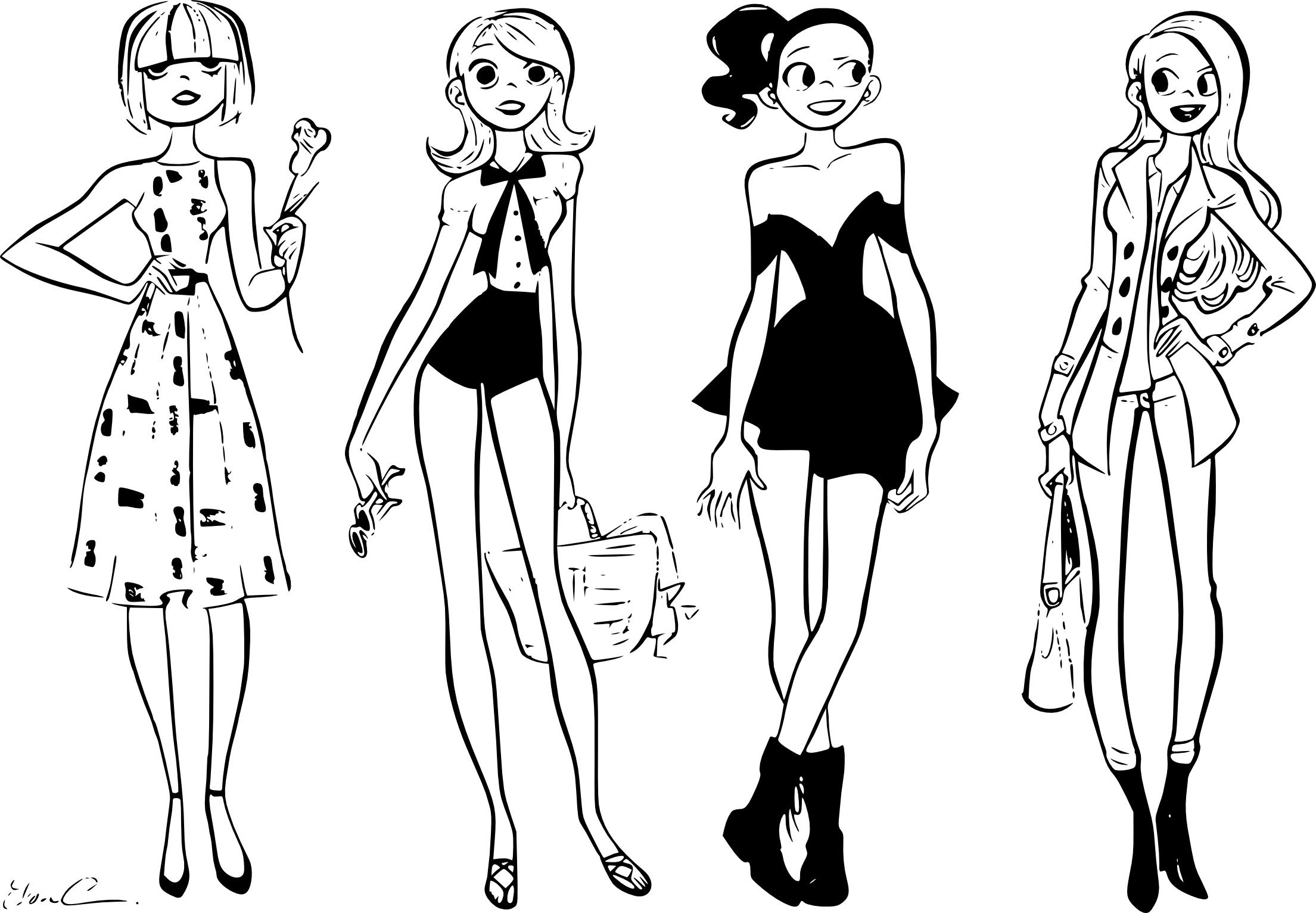 Dessin De Fille Fashion  Get Images Two
