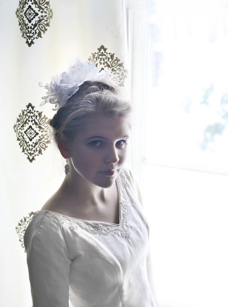 Silk Wedding Dress Champagne Ivory White Bead embroidered with a Train