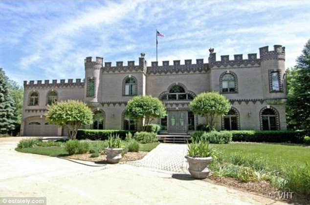 American arches: Accompanying each of the four bedrooms are four private bathrooms in this castle situated in Marengo, Illinois while listed for $1,190,000