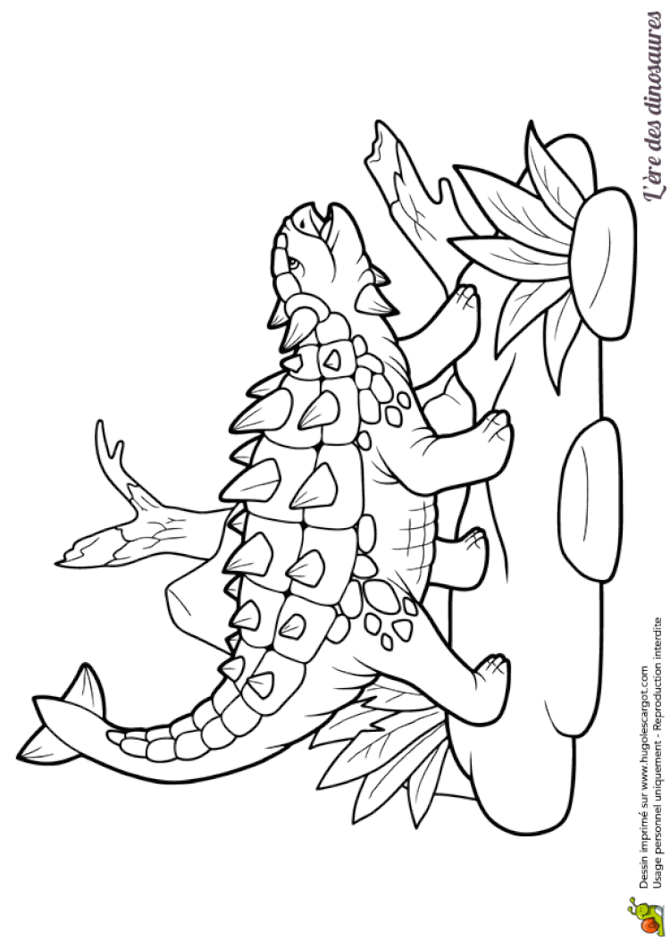 Coloriage Dinosaure Hugo L Escargot  Haut Coloriage HDImages et