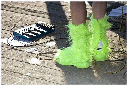 Fuzzy Lime Boots