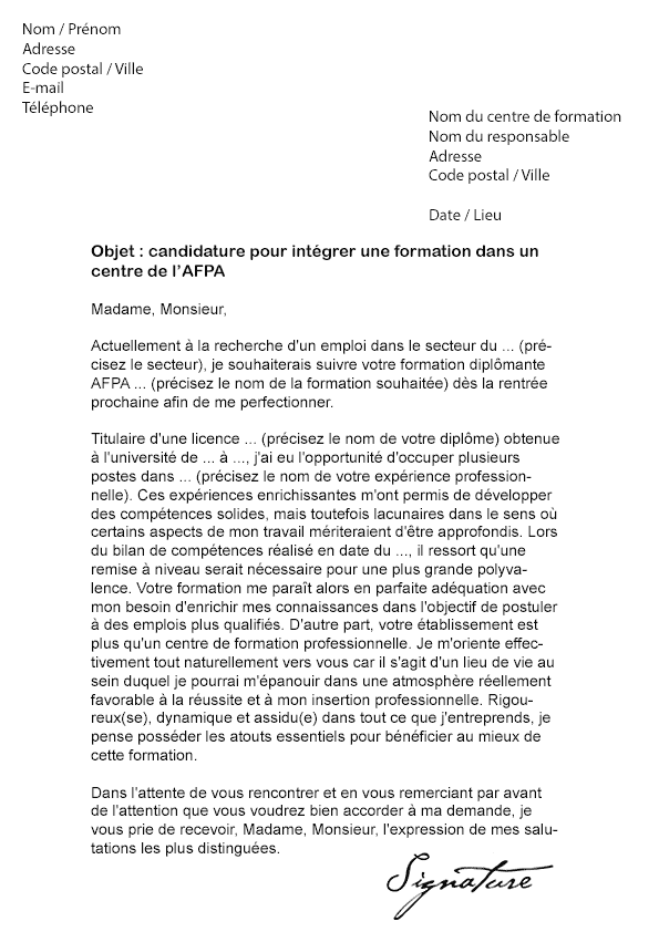 Lettre De Motivation Pour Reconversion En Informatique  Exemple de Lettre