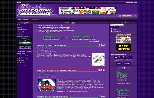 Ticobot anunciado en Allspark.com