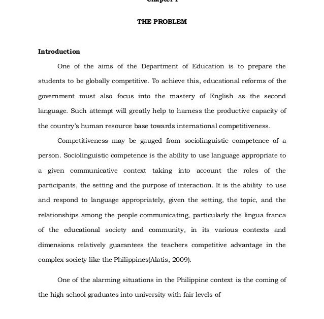Introduction Thesis Format Example Thesis Title Ideas for College