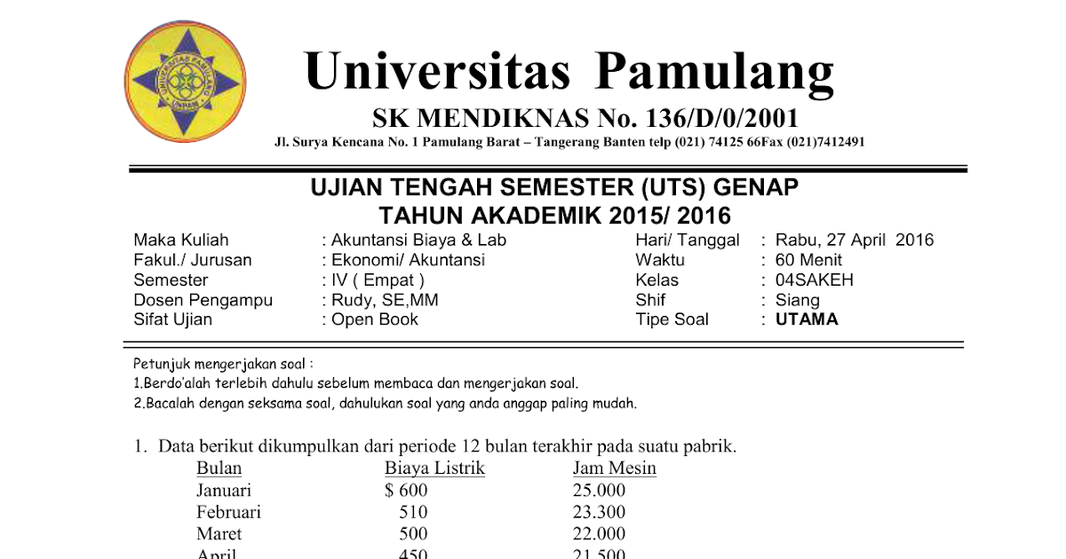 Contoh Soal Tes Masuk Fakultas Ekonomi Akuntansi Dapatkan Contoh