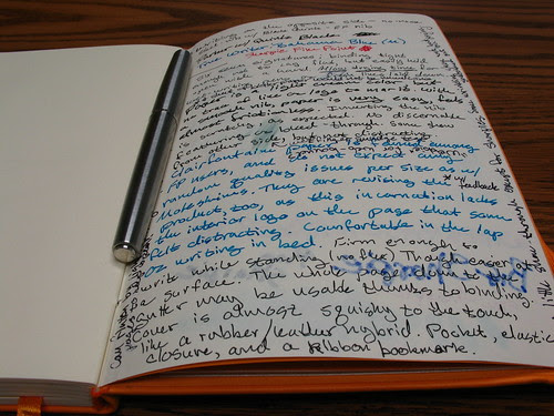 Testing the pen-friendliness of a Rhodia large webbie