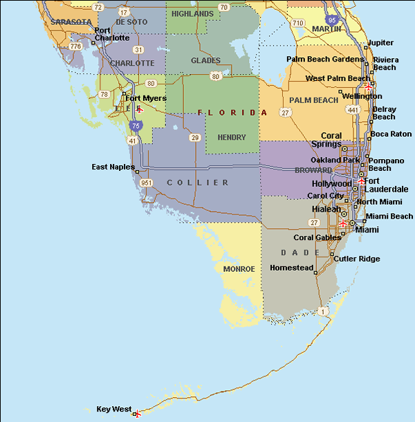 Map Of South Florida Counties ~ ASYAGRAPHICS