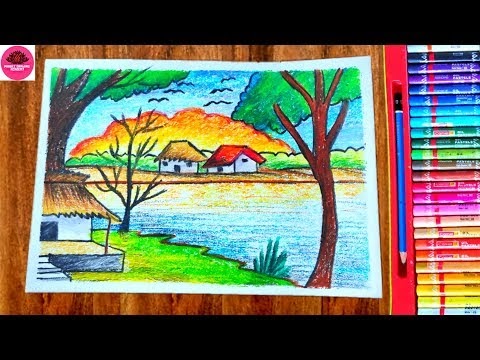 Featured image of post Easy Drawing Of Scenery Of Village - Village scenery drawing with oil pastel.