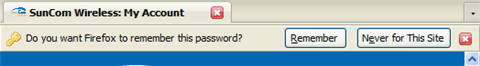 Remember password infobar