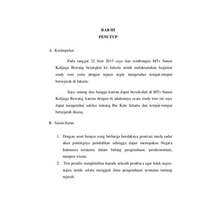Contoh Laporan Study Tour Yogyakarta