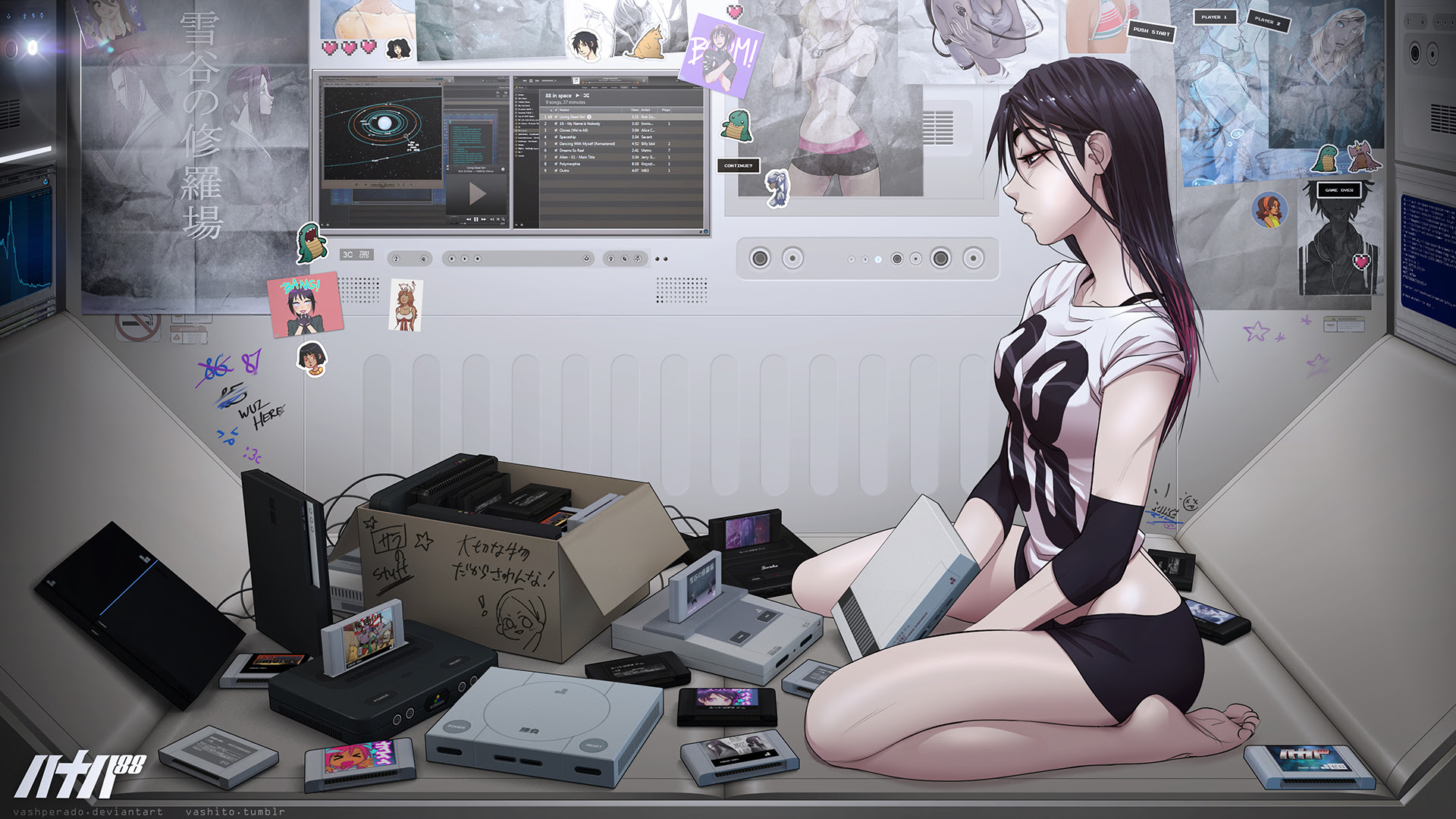 Wallpaper anime gamer hd girl Chrome Web