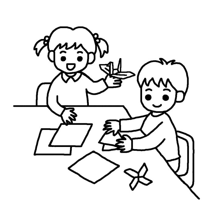 アニメ画像について Hd限定折り紙 イラスト 白黒