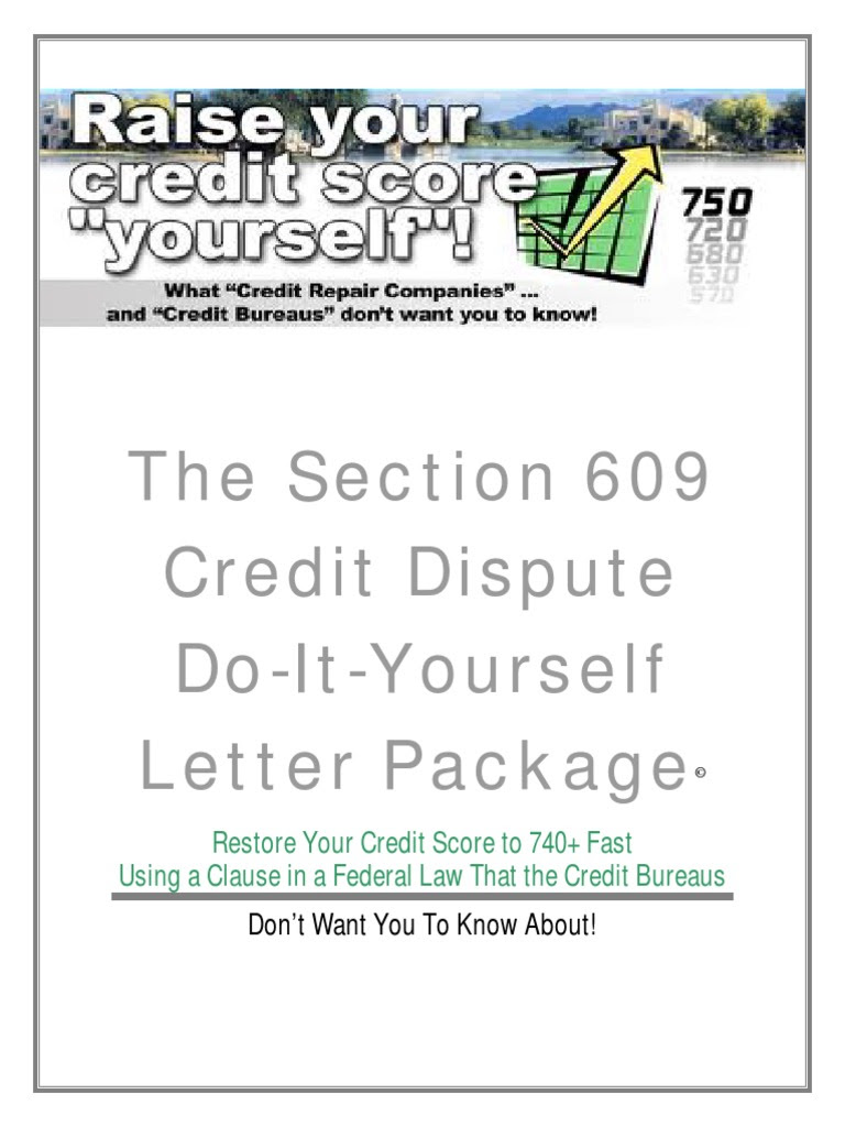 609 Letter Languageen / Section 609 FCRA Credit Dispute Letters The
