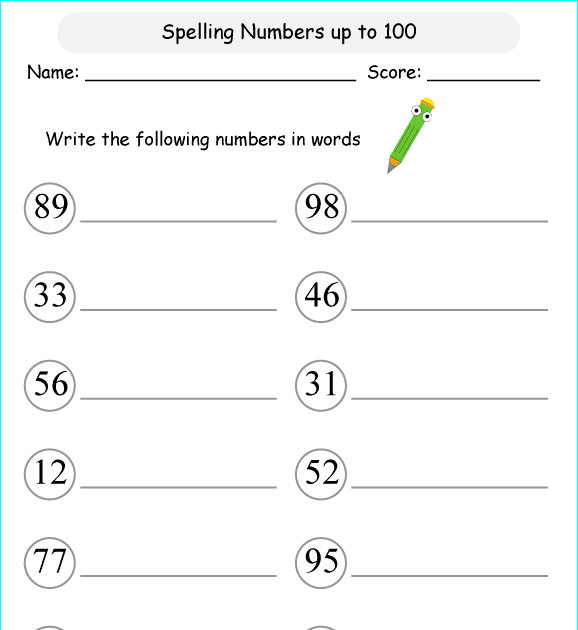 Number Words Worksheet 1 100 - best worksheet