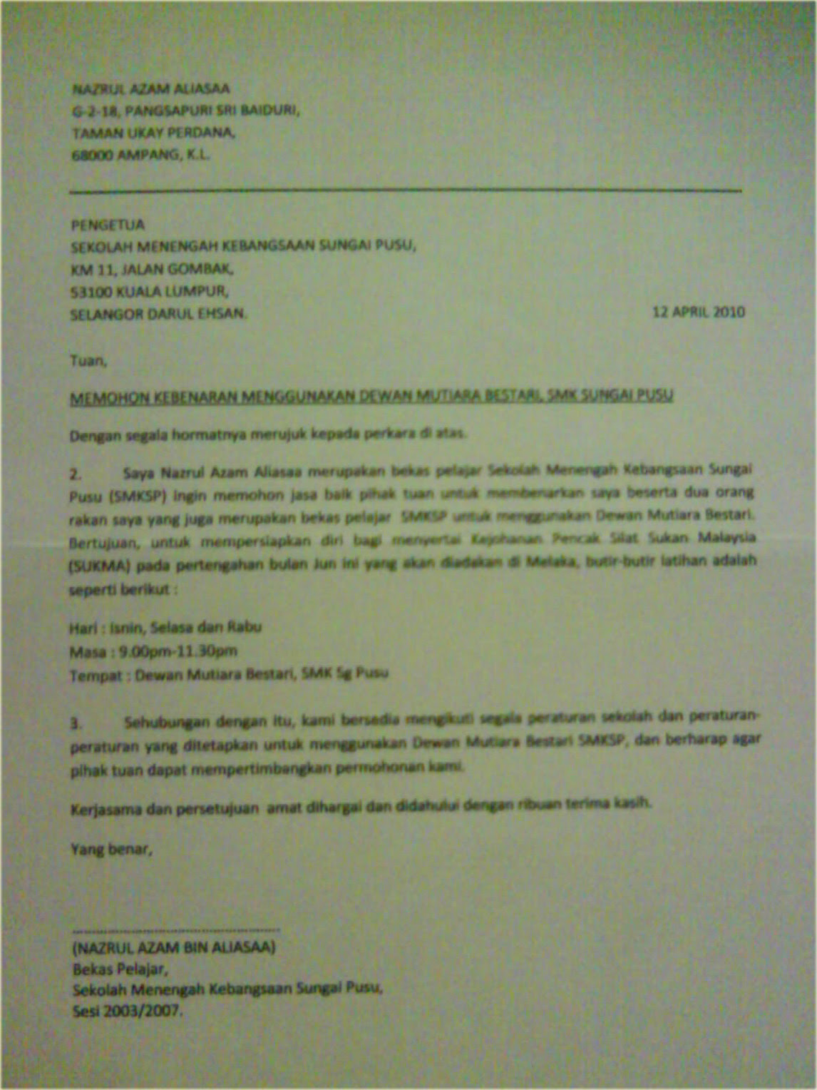 Contoh Surat Rasmi Brunei - Rasmi B