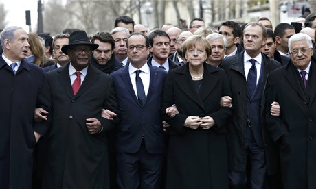 President Hollande and other heads of state in Paris