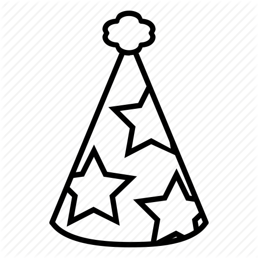Printable Party Hat Clipart Black And White