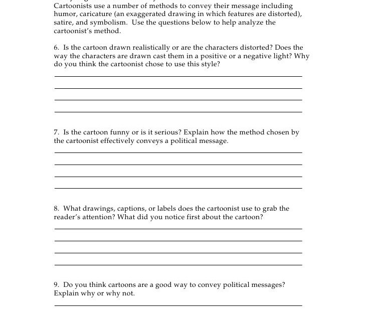 Political Cartoon Analysis Worksheet Answers - Monroe Doctrine