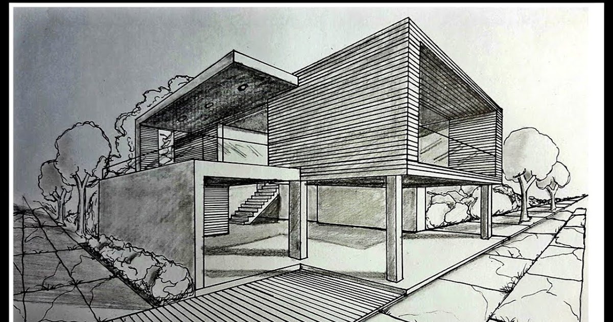 Modern House Drawing With Color / Hey, let's draw a beautiful house