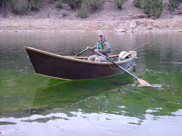 wooden drift boat designed and built by david payne