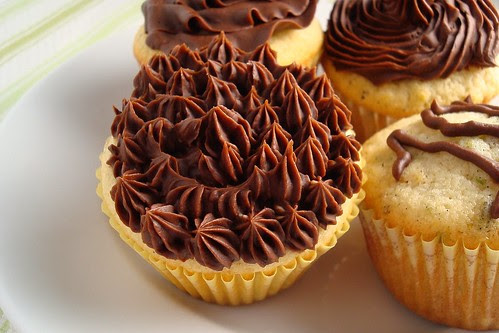 Vanilla Pistachio Cupcakes with Chocolate Buttercream