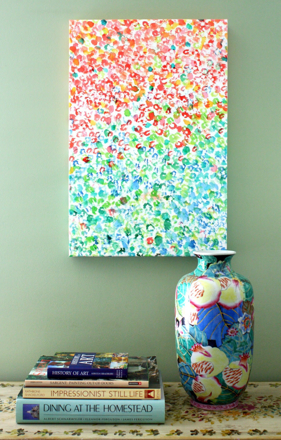 Colors, Watercolor Giclee Print on Canvas