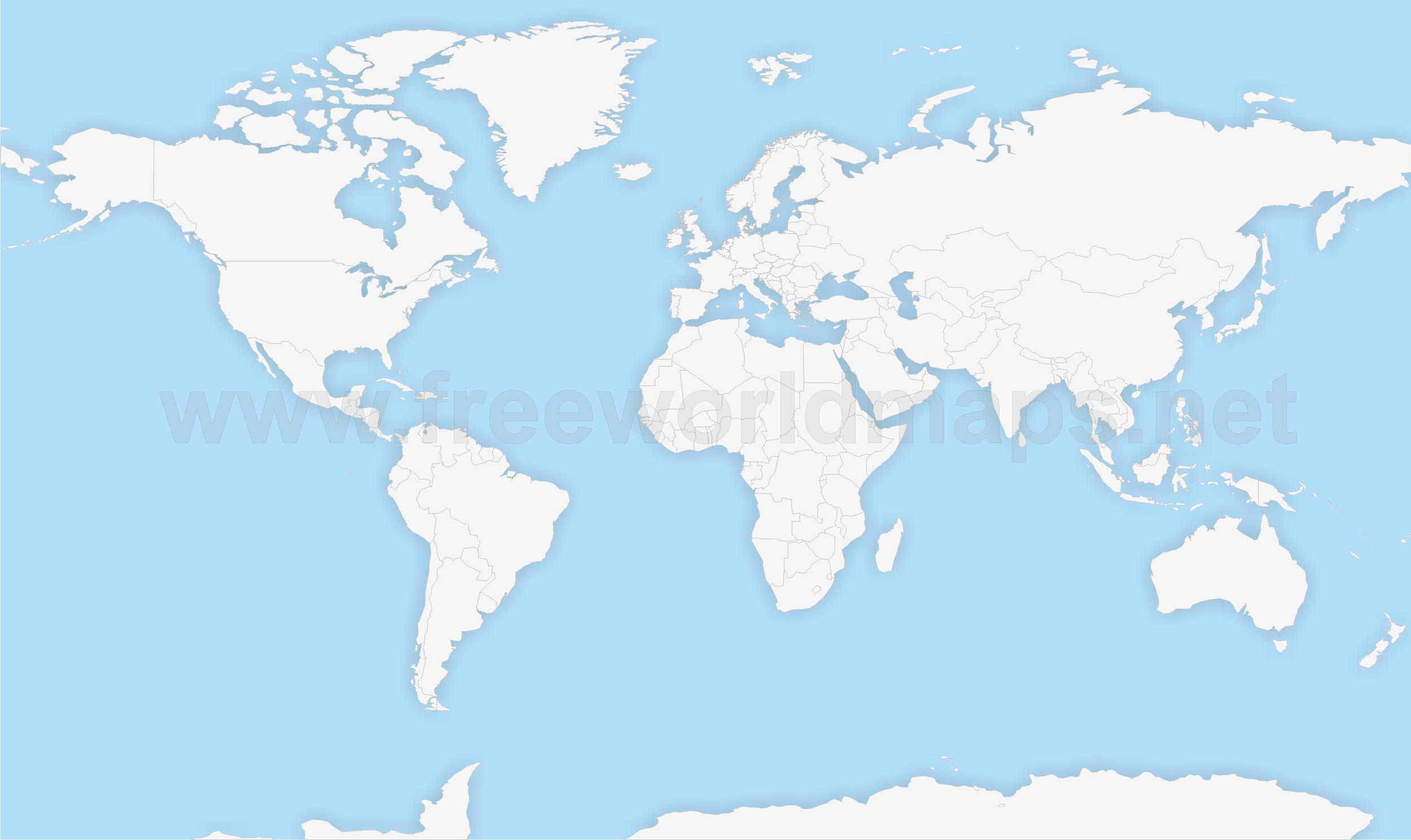 Blank Political World Map World Map Gray
