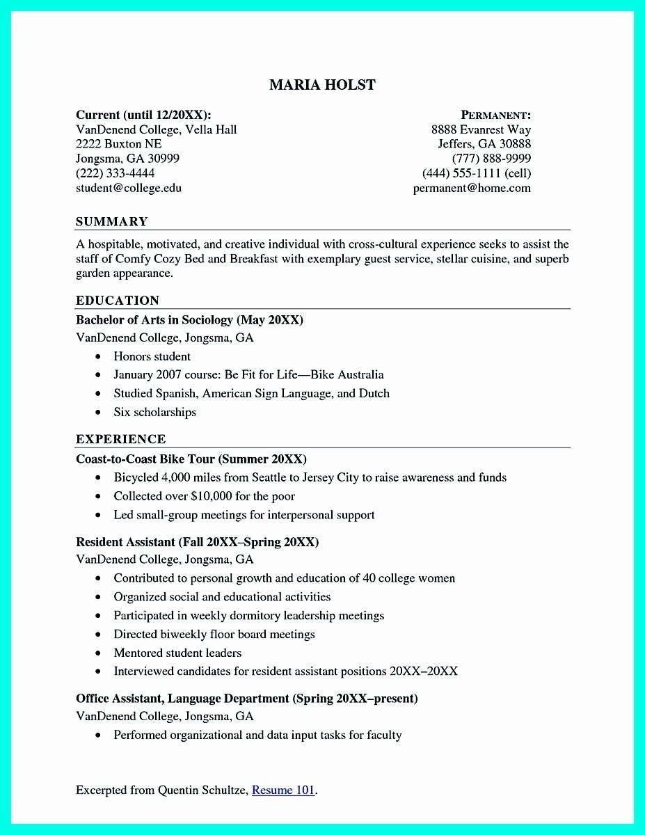 resume examples for college graduates with little experience