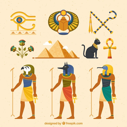 Free Egyptian Gods And Symbols Collection With Flat Design