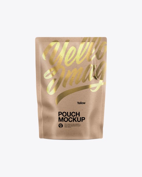 Download Kraft Stand Up Pouch withZipper Mockup - Front View ...