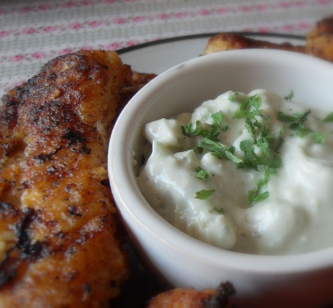 Fiery Chicken Tenders with Blue Cheese Dip