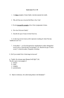 Great Gatsby Study Guide Answer : Chapter 7 Questions Jin Kwon The
