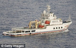 Chinese ship Nan Hai Jiu is pictured in the southern Indian Ocean