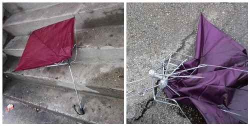 broken umbrellas