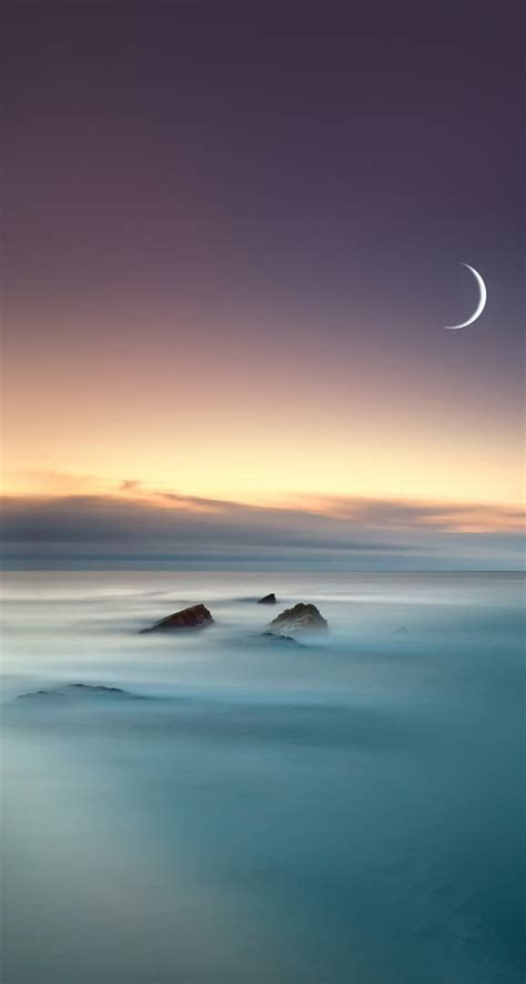 Scenic Lake Fog Mist Moon Eclipse iOS 8 iPhone 5 Wallpaper Scenic Lake Fog Mist Moon Eclipse iOS 8 iPhone 5 Wallpaper