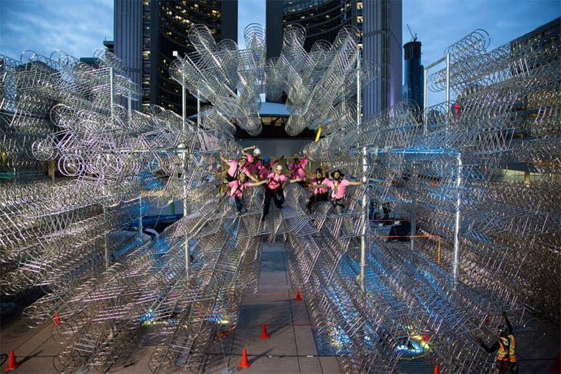 Ai Weiweis Forever Bicycles Reconfigured Using 3,144 Bikes in Toronto Toronto installation bicycles 