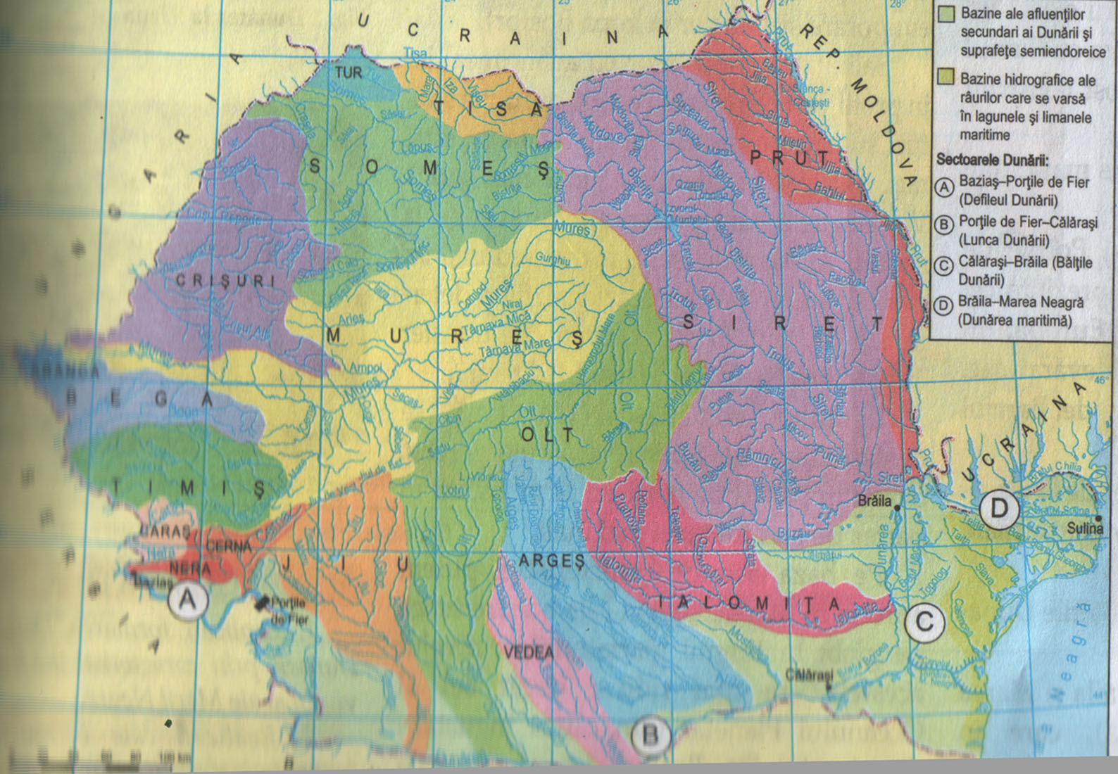 Harta Hidrografica A Romaniei Detaliata Harta