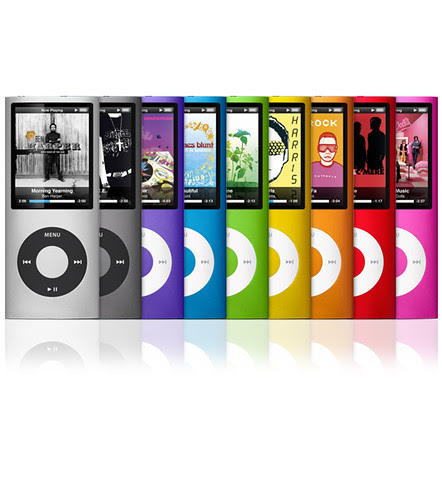 九種顏色的第四代iPod nano