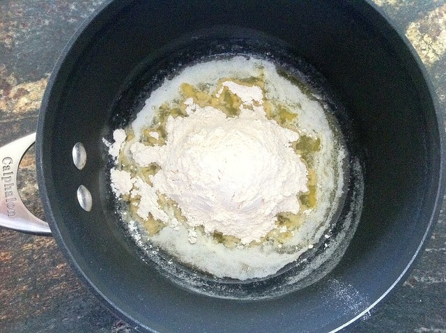 Flour and Butter in Pan to Make Roux