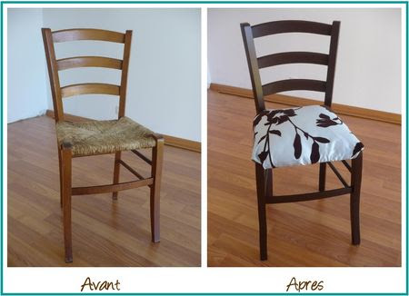 Recouvrir meuble cuisine adhésif Peindre paille chaise