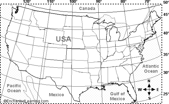 Map United States Latitude Longitude - Direct Map