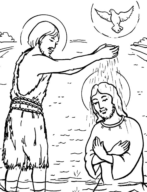 Coloring Page John Baptizes Jesus - 162+ Crafter Files