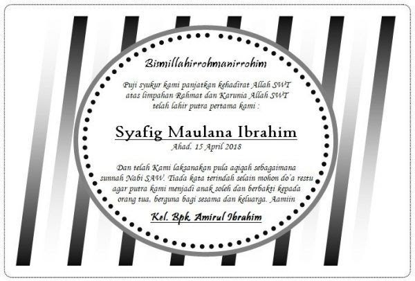 Kartu Ucapan Syukur Aqiqah Kartu Undangan