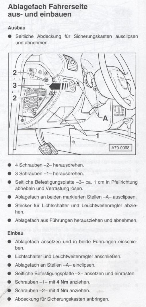 Audi A3 8p Lichtschalter Schaltplan